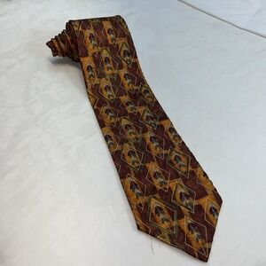 Ermengildo Zegna Silk Floral Geometric Patterned Tie Necktie Italy Spring - 57"